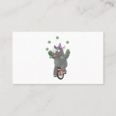 一輪車おもしろいの可愛いサイのジャグリング 名刺 (裏面)