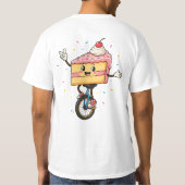 一輪車に乗ったハッピーケーキ  Tシャツ (裏面)