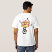一輪車に乗ったハッピーケーキ  Tシャツ (裏面フル)