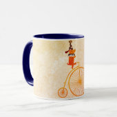 一輪車に乗っている犬。 マグカップ (正面左)