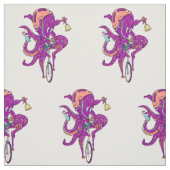 一輪車に乗るタコ ファブリック (見本)