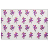 一輪車に乗るタコ ファブリック (ファットクウォーター)