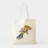 一輪車に乗る面白い少年 トートバッグ (正面)
