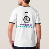 一輪車のバランスのよい信号器のティー Tシャツ (裏面)