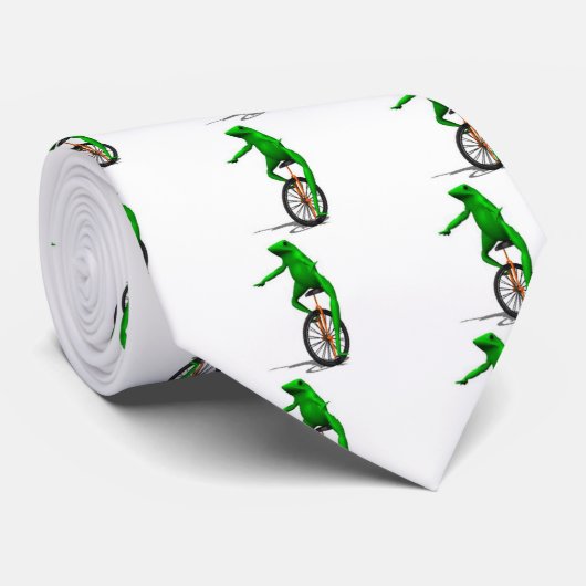 一輪車のミームのカエル ネクタイ (ロール)
