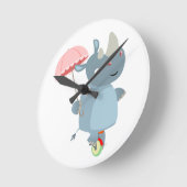 一輪車の壁時計に傘を付けた漫画のサイ ラウンド壁時計 (傾斜)