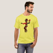 一輪車の抽象芸術のグラフィックアートのTシャツのピエロ Tシャツ (正面フル)