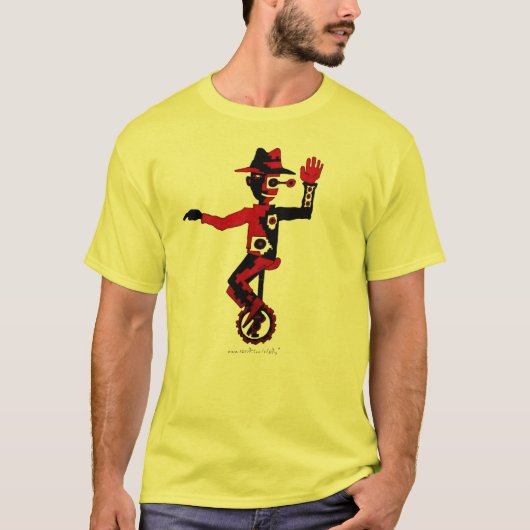 一輪車の抽象芸術のグラフィックアートのTシャツのピエロ Tシャツ (正面)