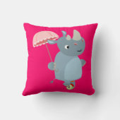 一輪車の枕に傘を付けた漫画のサイ クッション (裏面)