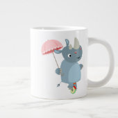 一輪車ジャンボマグカップの傘で漫画のRhino ジャンボコーヒーマグカップ (右)