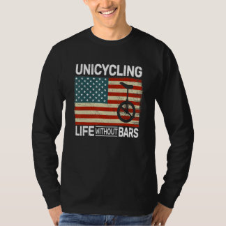 一輪車ライフ バーなし アメリカ 一輪車 モノサイクル Tシャツ