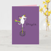 一輪車一角おもしろい自転車グリーティングカード カード (黄色い花)