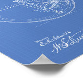 一輪車1894特許アート青写真 ポスター (角)