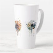 一連のカラフル水色タンポポ カフェラテマグ (右アングル)