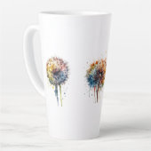 一連のカラフル水色タンポポ カフェラテマグ (左アングル)