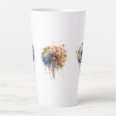 一連のカラフル水色タンポポ カフェラテマグ (正面)