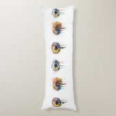 一連のカラフル水色タンポポ ボディピロー (正面縦)