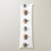 一連のカラフル水色タンポポ ボディピロー (裏面 (縦))