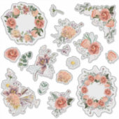 一連のバラと春の花要素。 シール (正面)