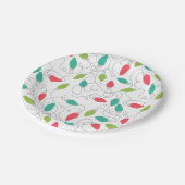 一連のライトのクリスマスパターン ペーパープレート (アングル)