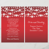 一連のライトスノーフレーク赤いウェディングプログラム (正面)