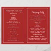 一連のライトスノーフレーク赤いウェディングプログラム (裏面)