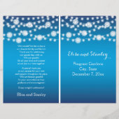 一連のライトスノーフレーク青い結婚式プログラム (正面)