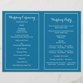 一連のライトスノーフレーク青い結婚式プログラム (裏面)