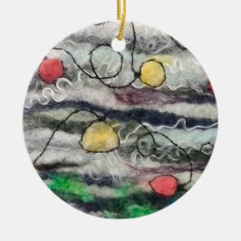 一連のライト切断ファイバのラウンドオーナメント セラミックオーナメント