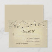 一連のライト結婚式RSVPカード 出欠カード (正面/裏面)