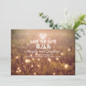 一連のライト赤面rustic日付カードを保存 セーブザデート (スタンド正面)