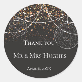 一連のライト金ゴールド紙吹雪ありがとう ラウンドシール