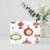 一連のレトロクリスマスオーナメント シーズンポストカード (スタンド正面)