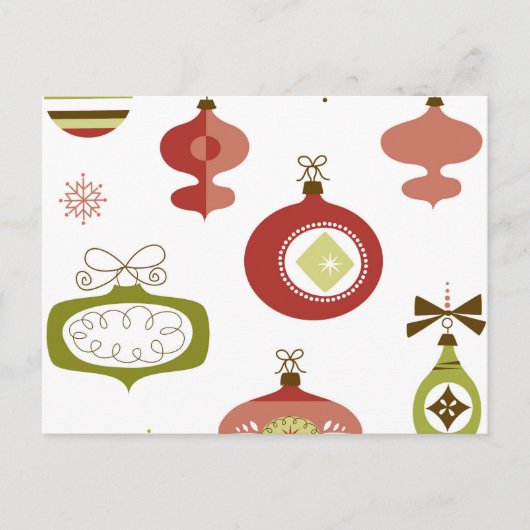一連のレトロクリスマスオーナメント シーズンポストカード (正面)