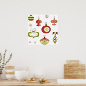 一連のレトロクリスマスオーナメント ポスター (キッチン)