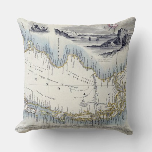 一連の世界地図からのパタゴニアは、bを出版しました クッション (正面)