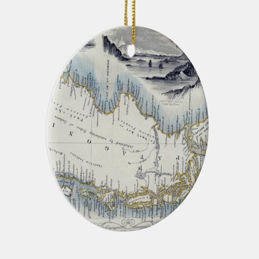 一連の世界地図からのパタゴニアは、bを出版しました セラミックオーナメント (右)
