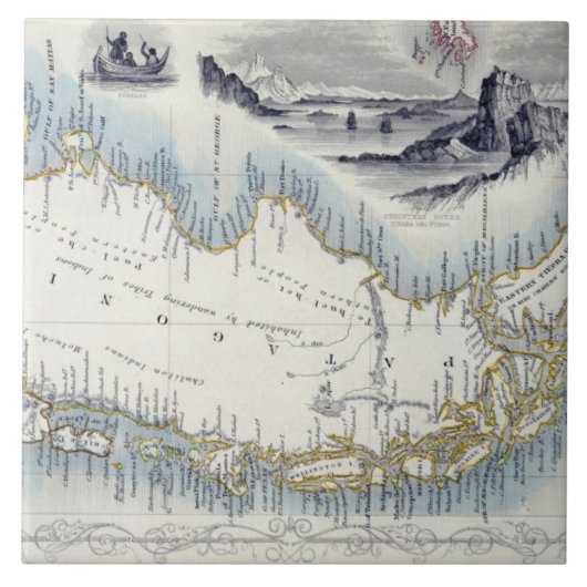 一連の世界地図からのパタゴニアは、bを出版しました タイル (正面)