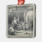 「一連の中国からの中国のなあへんの喫煙者、 メタルオーナメント (左)