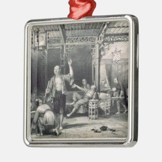 「一連の中国からの中国のなあへんの喫煙者、 メタルオーナメント (左)