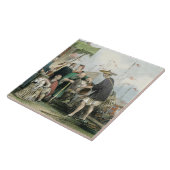 「一連の中国からの中国のな猫商人、 タイル (側面)