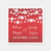 一連の光と雪の結婚結晶 スタンダードカクテルナプキン (正面)