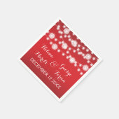 一連の光と雪の結婚結晶 スタンダードカクテルナプキン (角)