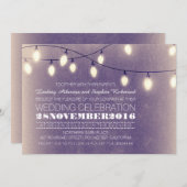 一連の光のモダン結婚式招待状 招待状 (正面/裏面)