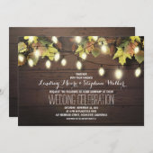 一連の光の秋の結婚式 招待状 (正面/裏面)