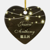 一連の光を持つ素朴な田舎木材 セラミックオーナメント (正面)