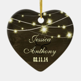 一連の光を持つ素朴な田舎木材 セラミックオーナメント