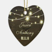 一連の光を持つ素朴な田舎木材 セラミックオーナメント (左)