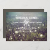一連の光ホタル素朴なリハーサルのディナー 招待状 (正面/裏面)