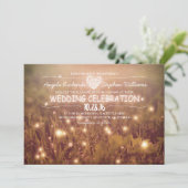 一連の光赤面素朴結婚式招待状 招待状 (スタンド正面)